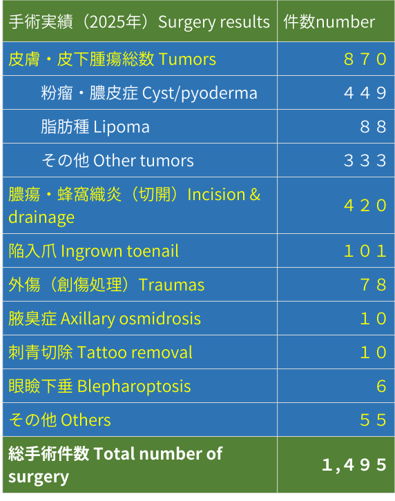 北千住クリニック手術件数